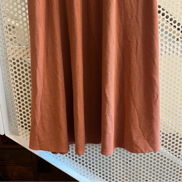 Chaser ribbed Double Vee Neck Midi Tank Dress Size Small terracotta NWOT - Picture 5 of 11